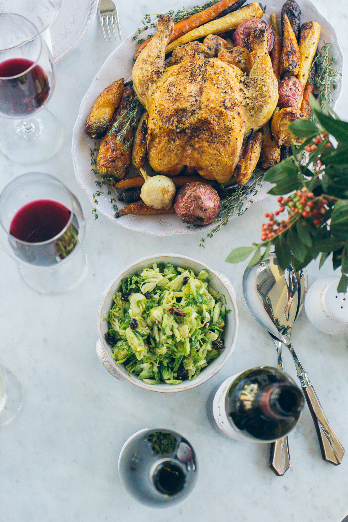 shaved brussel sprout salad with cranberries — via @TheFoxandShe