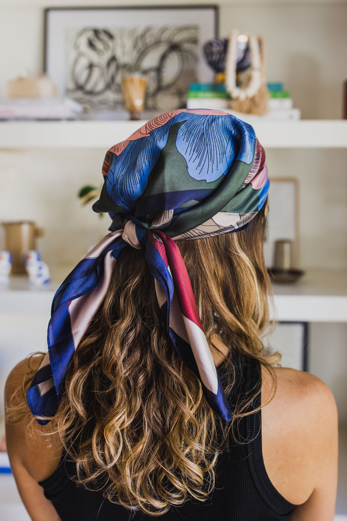 how to tie a hair scarf