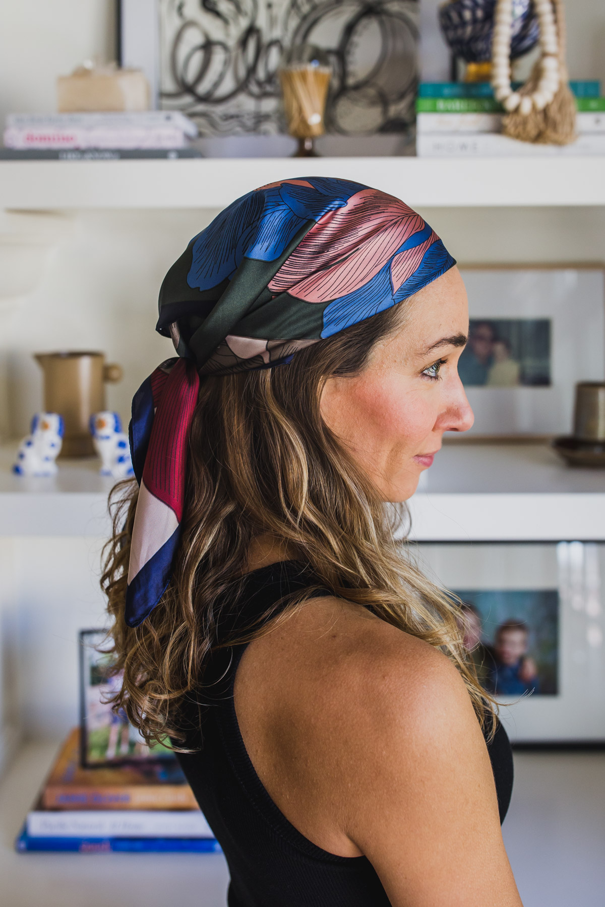 how to tie a hair scarf